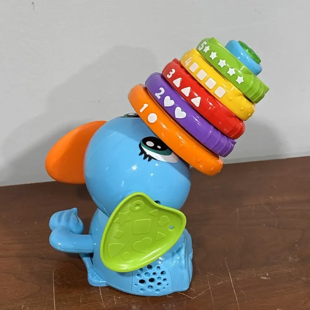 LeapFrog Stack and Tumble Elephant Music Sounds Shapes Colors Numbers TESTED